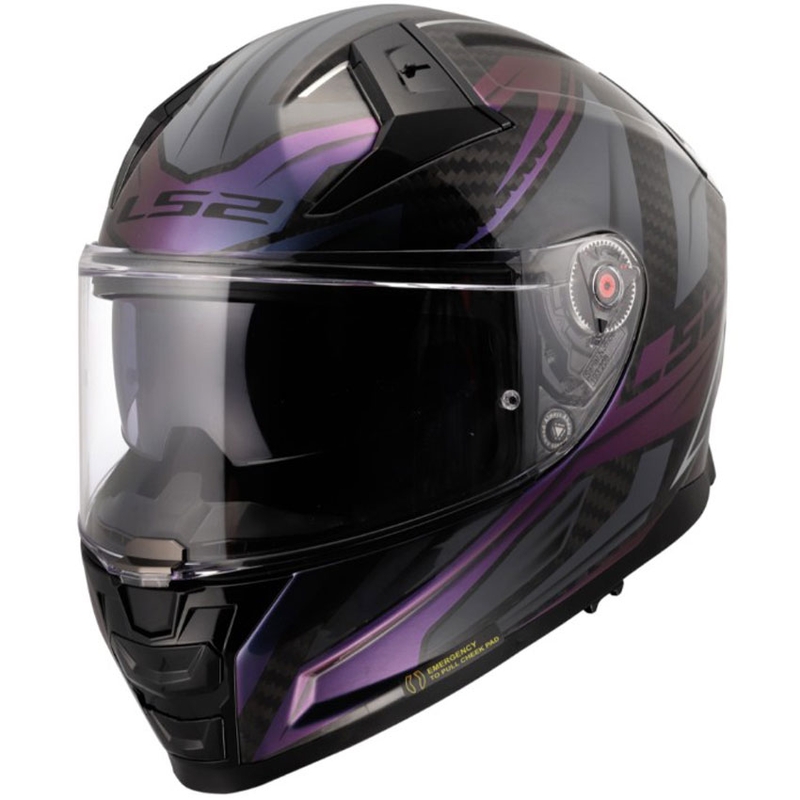 Celoobrazna motoristična čelada LS2 FF811 Vector II C Savage Chameleon črno-vijolična