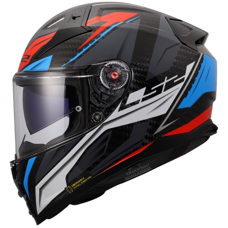 Celoobrazna motoristična čelada LS2 FF811 Vector II C Savage belo-modro-rdeča