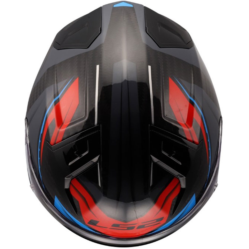 Celoobrazna motoristična čelada LS2 FF811 Vector II C Savage belo-modro-rdeča