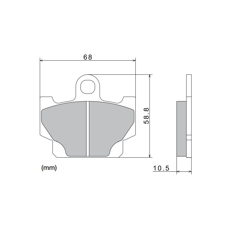 Zavorne ploščice NISSIN pol-kovinske zmesi 68x58,8x10,5 mm 2 kos