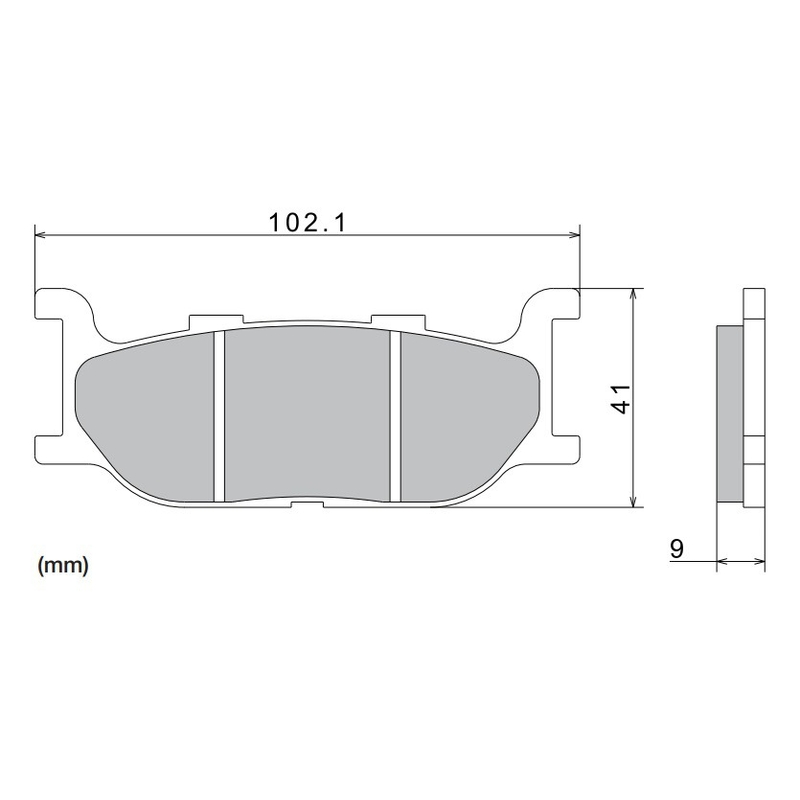 Zavorne ploščice NISSIN pol-kovinske zmesi 102,1x41x9 mm 2 kos