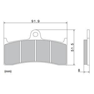 Zavorne ploščice NISSIN pol-kovinske zmesi 91,9 x 51,5 x 8 mm 2 kos