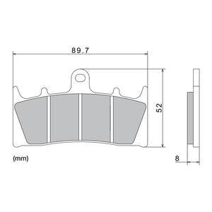 Zavorne ploščice NISSIN pol-kovinske zmesi 89,7x52x8 mm 2 kos