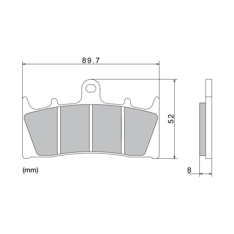 Zavorne ploščice NISSIN pol-kovinske zmesi 89,7x52x8 mm 2 kos