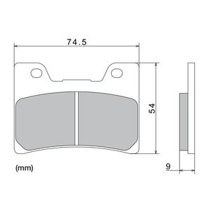 Zavorne ploščice NISSIN pol-kovinske zmesi 74,5x54x9 mm 2 kos
