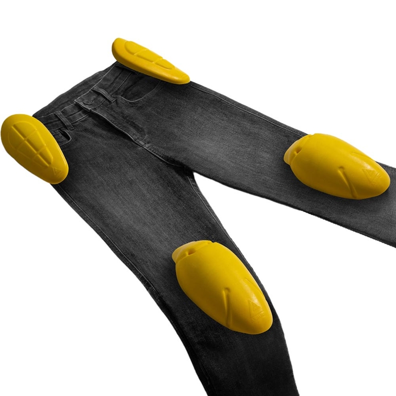 Rebelhorn klasične enoslojne ekstra skrajšane motoristične kavbojke, oprane črne barve