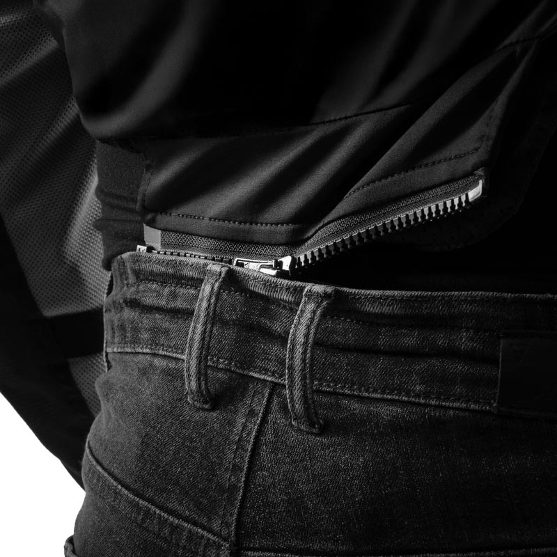 Rebelhorn klasične enoslojne ekstra skrajšane motoristične kavbojke, oprane črne barve