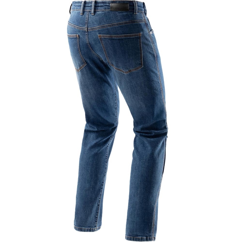 Rebelhorn klasične enoslojne motoristične kavbojke Short, sprane modre barve