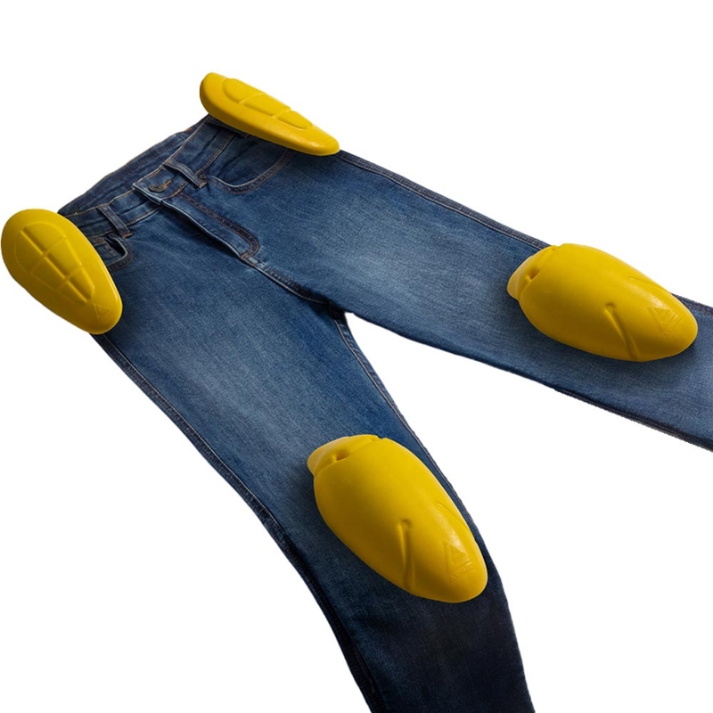 Rebelhorn klasične enoslojne motoristične kavbojke Short, sprane modre barve