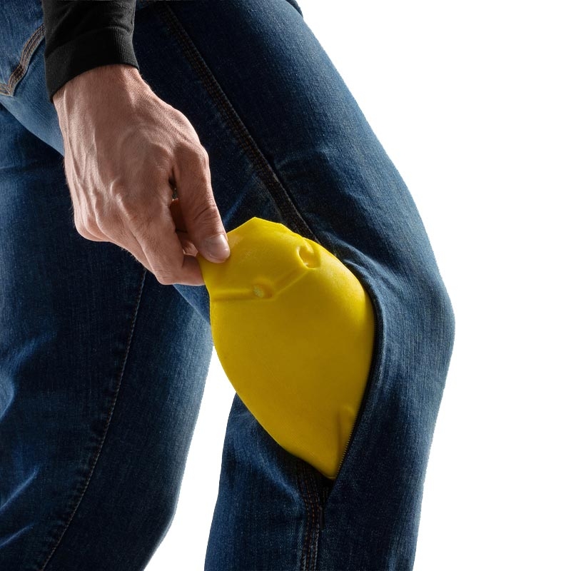 Rebelhorn klasične enoslojne motoristične kavbojke, prane modre barve