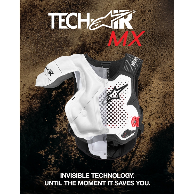 Alpinestars TECH-AIR®MX PLASMA sistem zračnih blazin, bel-črno-rdeč