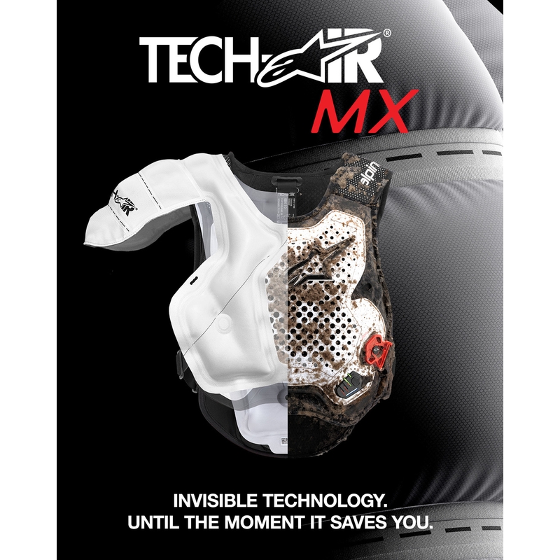 Alpinestars TECH-AIR®MX PLASMA sistem zračnih blazin, bel-črno-rdeč