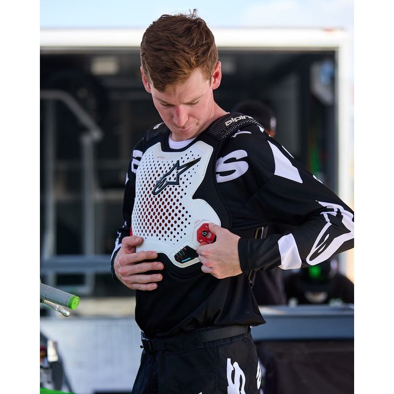 Alpinestars TECH-AIR®MX PLASMA sistem zračnih blazin, bel-črno-rdeč