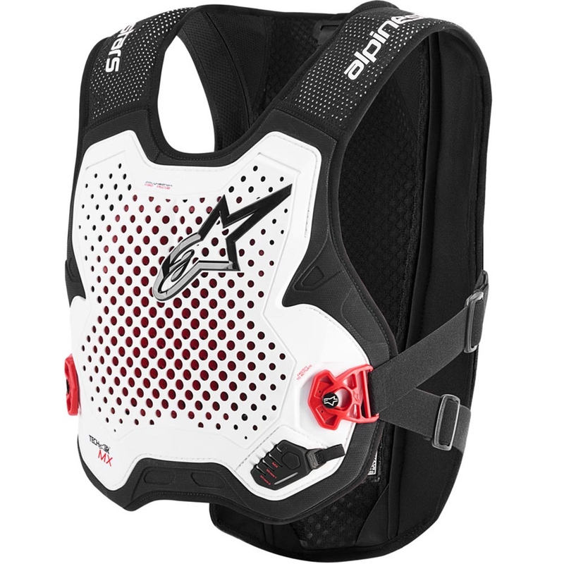 Alpinestars TECH-AIR®MX PLASMA sistem zračnih blazin, bel-črno-rdeč
