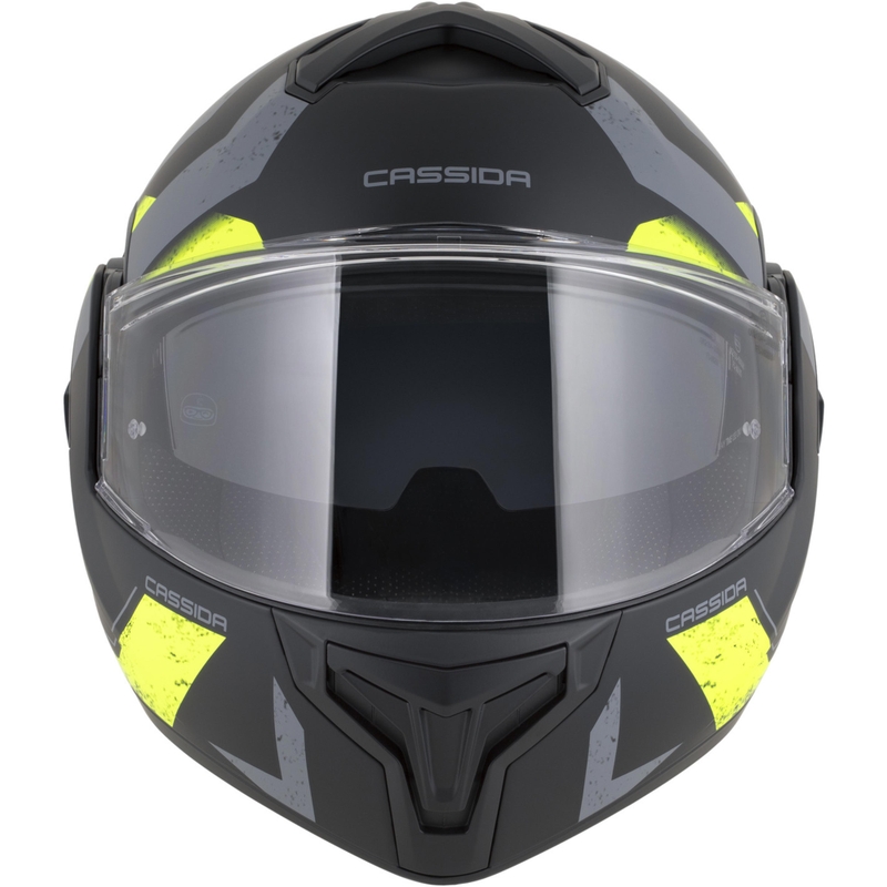 Cassida MultiFlip Korp preklopna motoristična čelada mat črno-fluo rumeno-siva