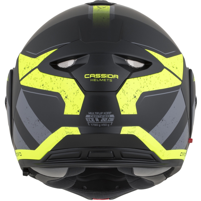 Cassida MultiFlip Korp preklopna motoristična čelada mat črno-fluo rumeno-siva