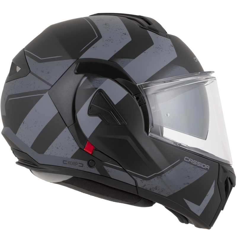 Cassida MultiFlip Korp preklopna motoristična čelada mat črna-temno siva-siva