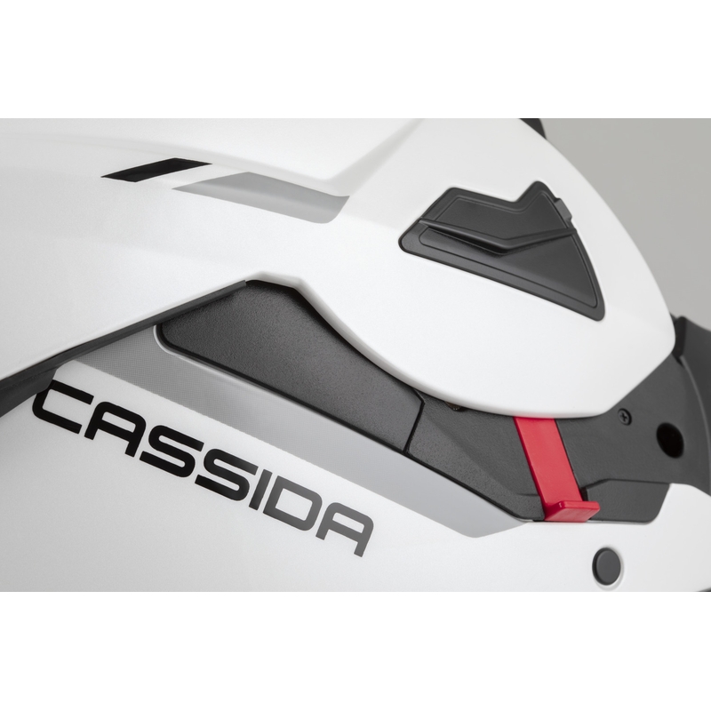 Cassida MultiFlip Solid preklopna motoristična čelada biserno bela-črna