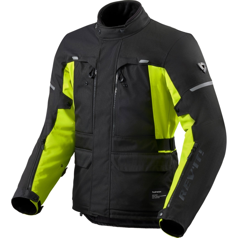 Motoristična jakna Revit Outback 5 H2O črno-fluo rumena