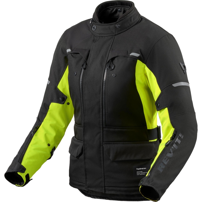 Ženska motoristična jakna Revit Outback 5 H2O črno-fluo rumena