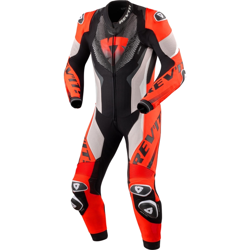 Revit One Piece Hyperspeed 3 motoristični kombinezon svetlo sivo-fluo rdeč