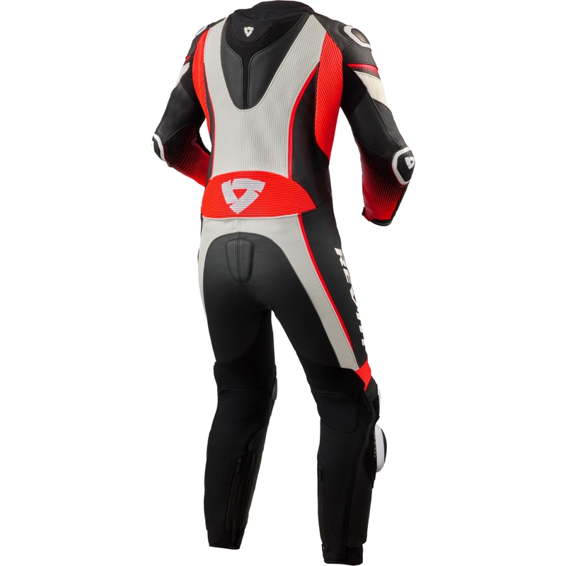 Ženski motoristični kombinezon Revit Xena 4, belo-fluo rdeč