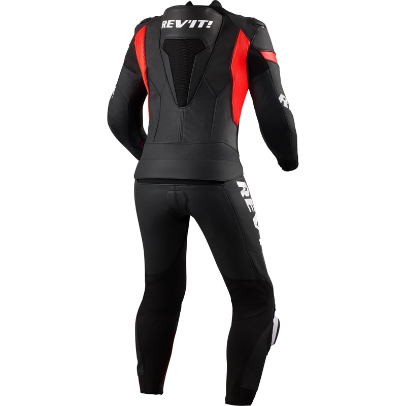 Dvodelni motoristični kombinezon Revit Argon 3 črno-fluo rdeč