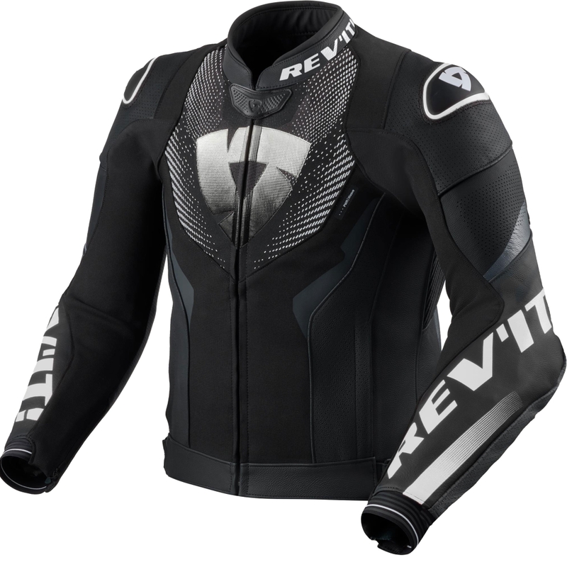 Usnjena motoristična jakna Revit Hyperspeed 3 Air črno-bela