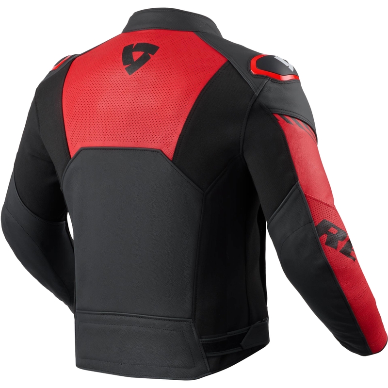 Revit Argon 3 črno-fluo rdeča usnjena motoristična jakna