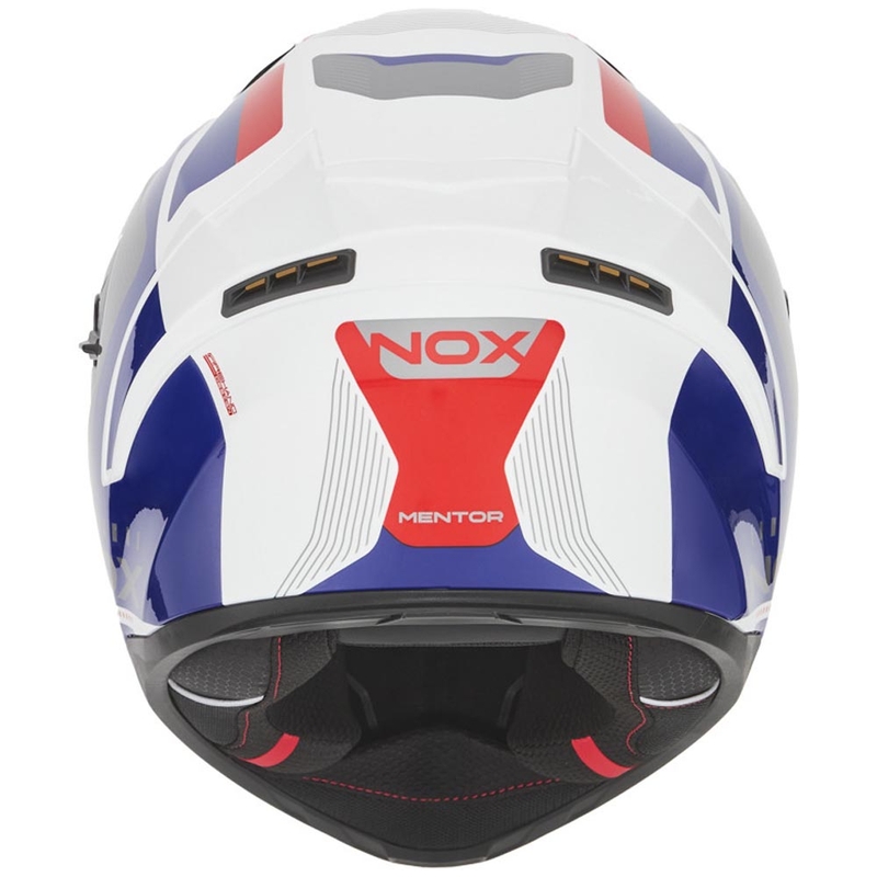 Motoristična čelada NOX N402 Mentor, belo-modro-rdeča
