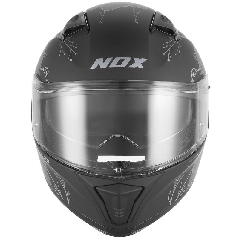 Motoristična čelada NOX N402 Spring, mat črno-srebrna