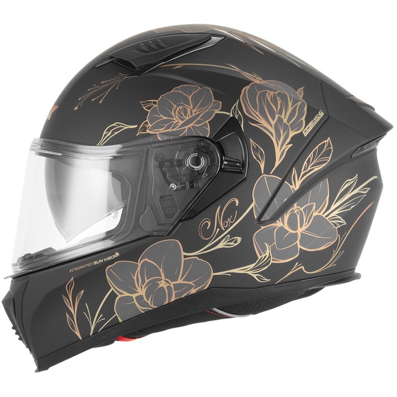 Motoristična čelada NOX N402 Spring, mat črno-zlata