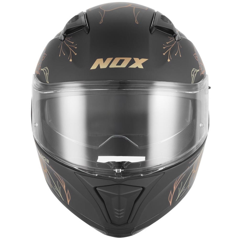 Motoristična čelada NOX N402 Spring, mat črno-zlata