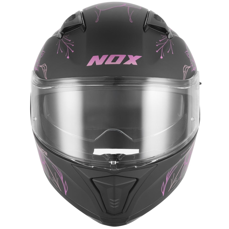 Motoristična čelada NOX N402 Spring, mat črno-roza