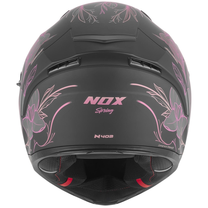 Motoristična čelada NOX N402 Spring, mat črno-roza