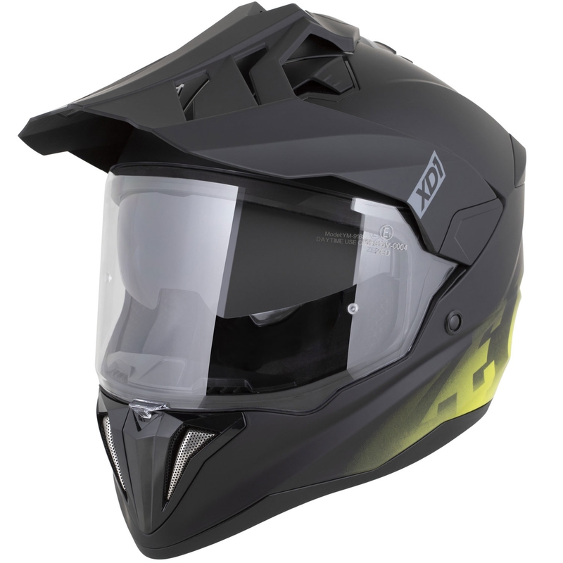 Enduro motoristična čelada ZED XD1 mat črno-fluo rumena