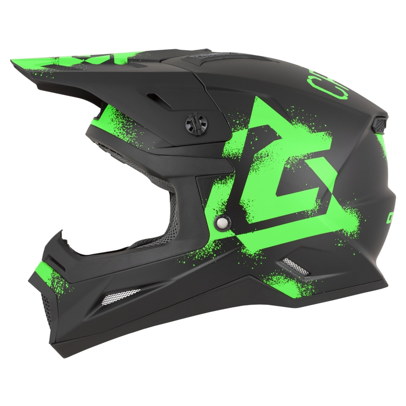 Motokros čelada Cassida Cross Cup 2 Crew mat črno-fluo zelena