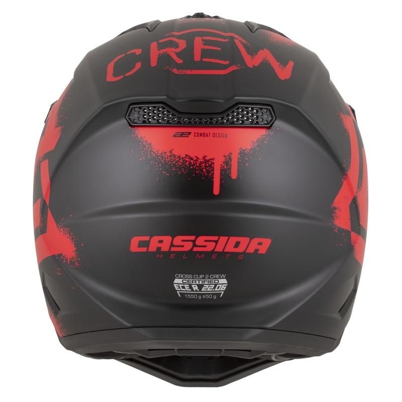 Cassida Cross Cup 2 Crew motoristična čelada za motokros, mat črno-rdeča