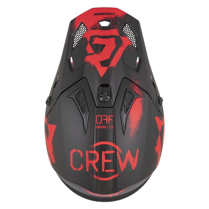 Cassida Cross Cup 2 Crew motoristična čelada za motokros, mat črno-rdeča