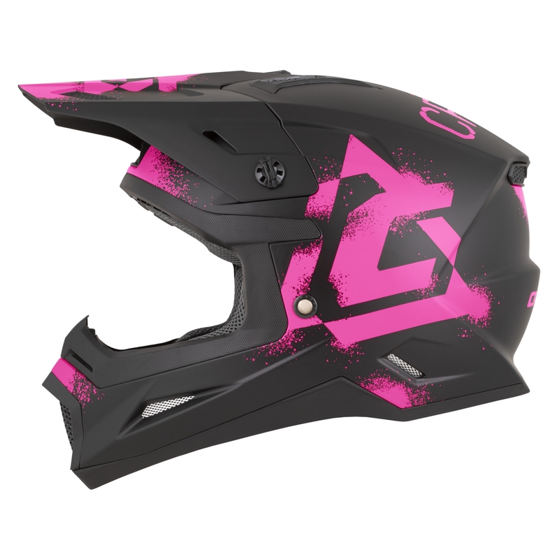Motokros čelada Cassida Cross Cup 2 Crew mat črno-fluo roza