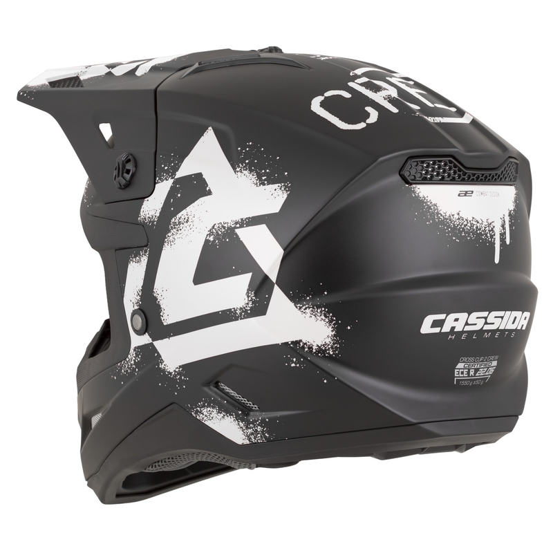 Cassida Cross Cup 2 Crew motoristična čelada za motokros, mat črno-bela