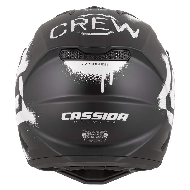 Cassida Cross Cup 2 Crew motoristična čelada za motokros, mat črno-bela