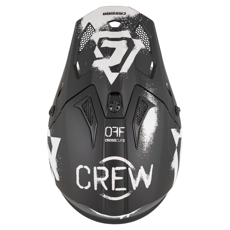 Cassida Cross Cup 2 Crew motoristična čelada za motokros, mat črno-bela