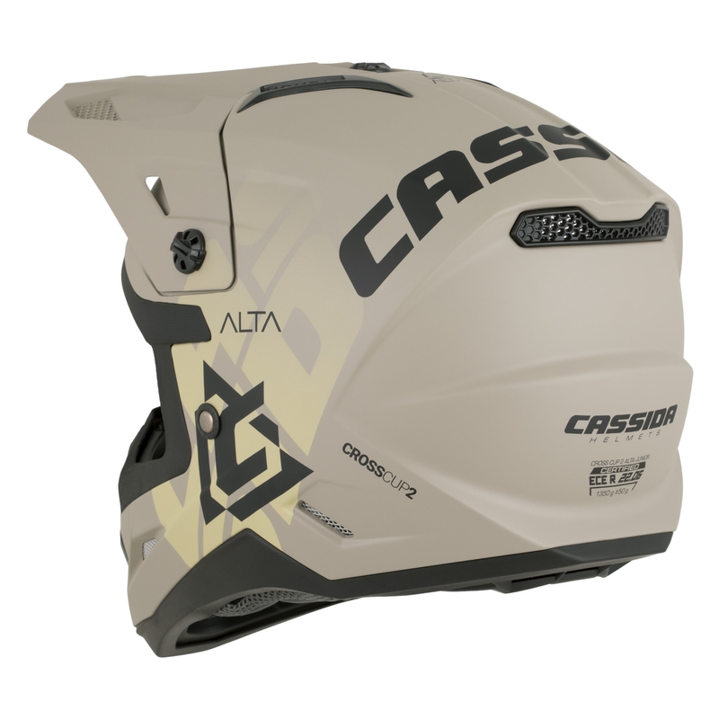 Otroška motokros čelada Cassida Cross Cup 2 Alta Junior mat peščeno-siva