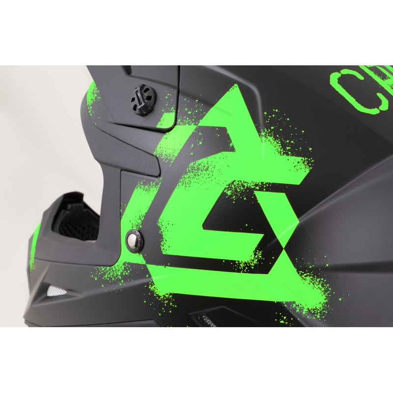 Otroška motokros čelada Cassida Cross Cup 2 Crew Junior mat črno-fluo zelena