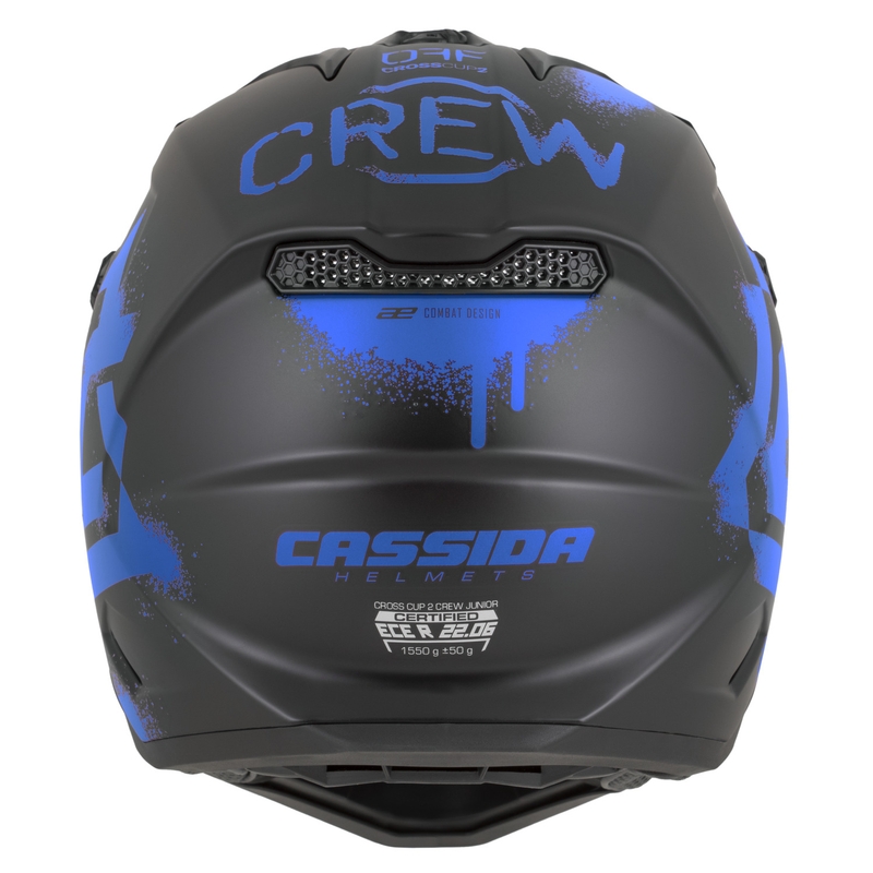 Otroška motokros čelada Cassida Cross Cup 2 Crew Junior mat črno-modra