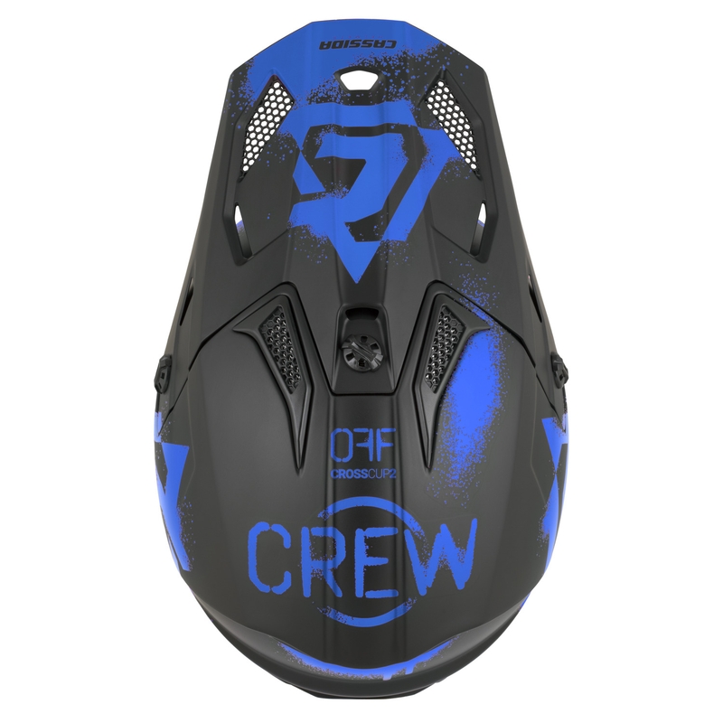 Otroška motokros čelada Cassida Cross Cup 2 Crew Junior mat črno-modra