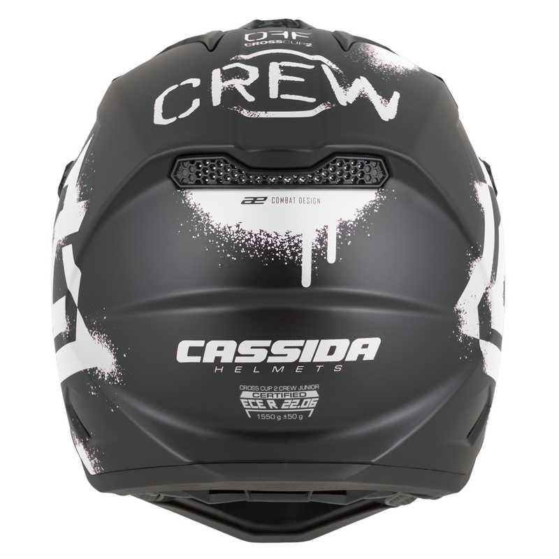 Otroška motokros čelada Cassida Cross Cup 2 Crew Junior mat črno-bela