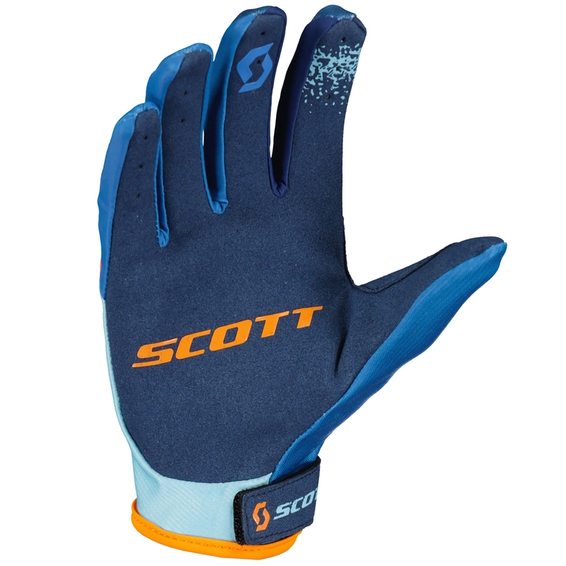 Otroške motokros rokavice SCOTT 350 FURY EVO modro-oranžne