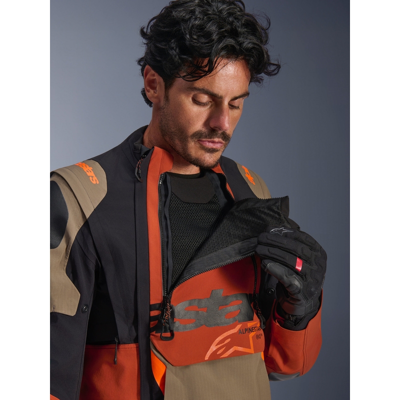 Alpinestars Halo PRO Drystar XF motoristična jakna svetlo rjava-temno oranžna-črna